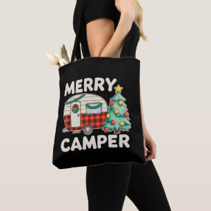 Merry Camper Vintage Christmas Tree Decor Xmas Tote Bag