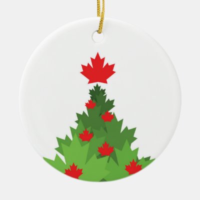 Merry Canadian Flag Christmas Tree