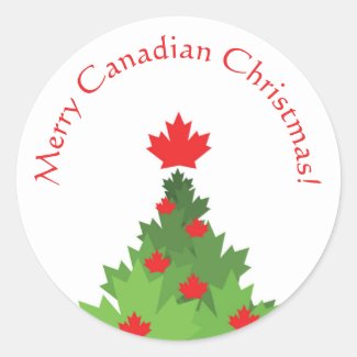 Merry Canadian Flag Maple Leaf Christmas Tree