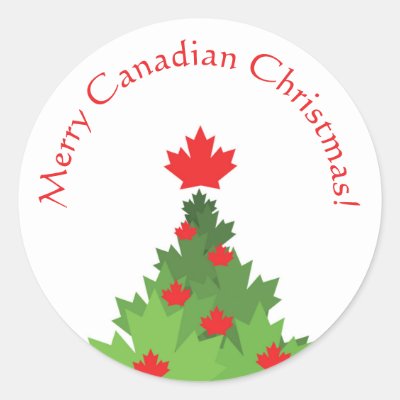 Merry Canadian Flag Maple Leaf Christmas Tree