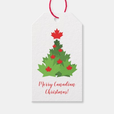 Merry Canadian Flag Maple Leaf Christmas Tree
