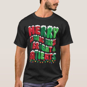Merry Cardiac Nurse Bright Patients CVICU Nursing T-Shirt