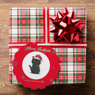 Merry cat christmas tree kitten CatMAS Snowflake Ornament Card