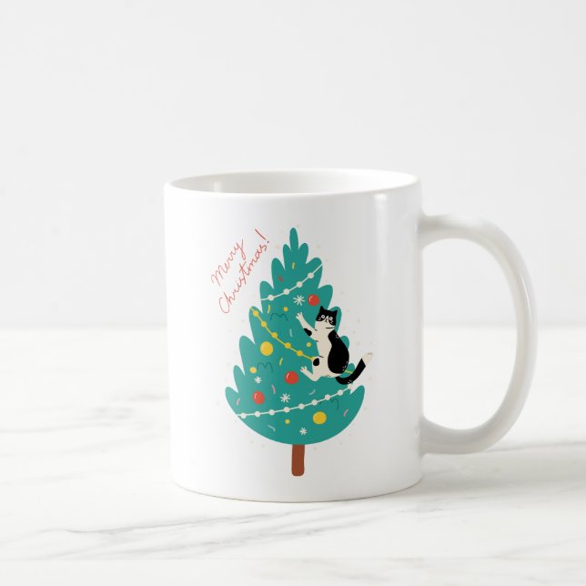 Merry Catmas - A Purr-fect Christmas Climb Coffee Mug (Right)