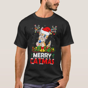 Merry Catmas Cat Christmas Pajamas X Mas Ugly Swea T-Shirt