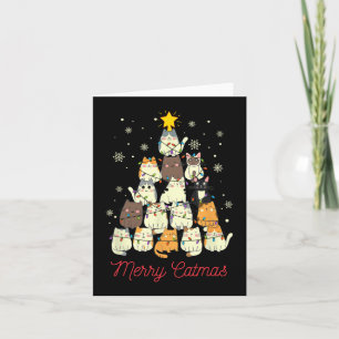 Merry Catmas Cat Christmas Tree Cat Lover Card
