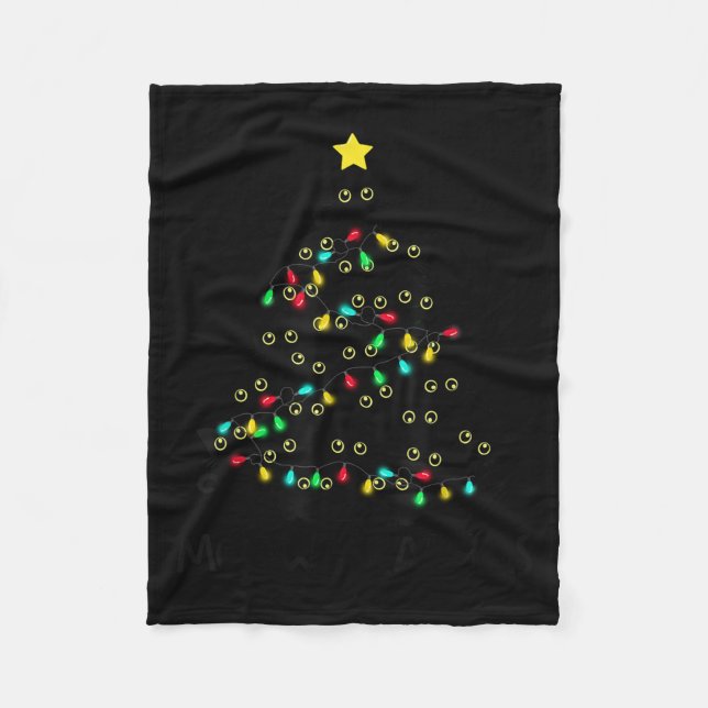 Merry Catmas Cat Christmas Tree Kids Girls Boys Me Fleece Blanket (Front)