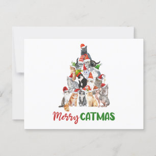 Merry Catmas! Cat Christmas Tree Postcard