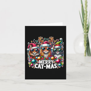 Merry Catmas Cat-mas Crew Christmas Fun Cats Card