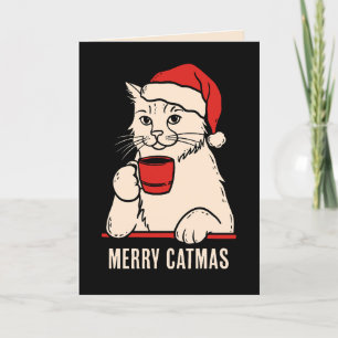 Merry catmas cat mom and cat dad holiday card