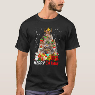 Merry Catmas Cat Mom Cat Dad Christmas Siberian C T-Shirt