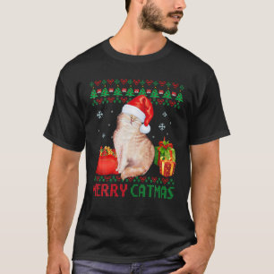 Merry Catmas Cat Ugly Christmas Cat Mom Dad T-Shirt