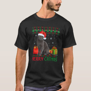 Merry Catmas Cat Ugly Christmas Korat Cat Mom Dad T-Shirt