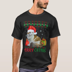 Merry Catmas Cat Ugly Christmas Ragamuffin Cat Mom T-Shirt
