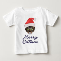 Merry Catmas, Christmas Cat Santa hat Invitation