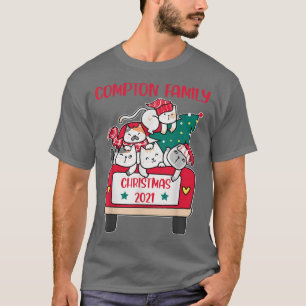Merry Catmas Christmas truck cat lovers Compton Fa T-Shirt