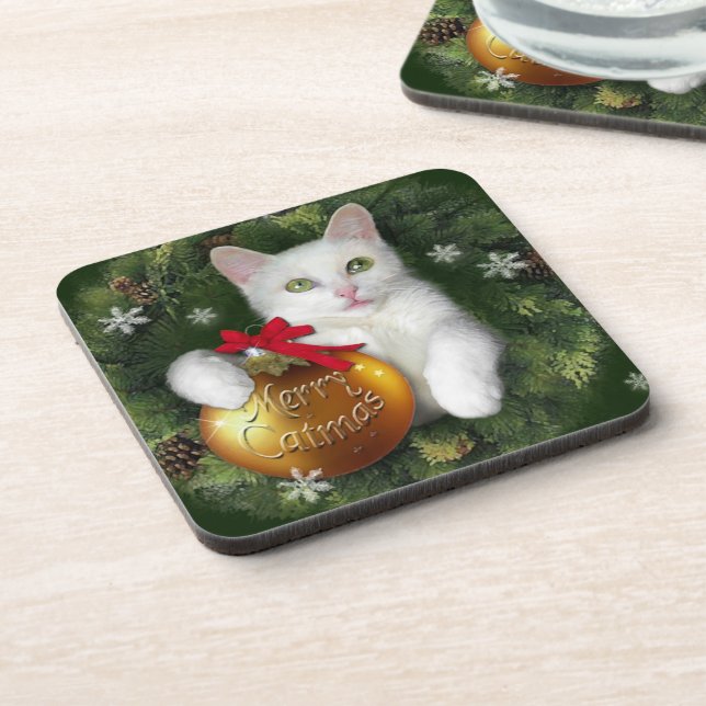 Merry Catmas Coaster (Left Side)