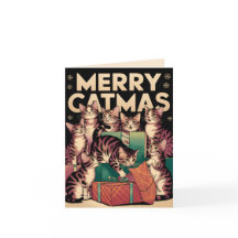 Merry Catmas - cute vintage cat christmas