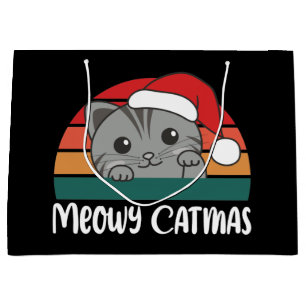 Merry Catmas Funny Cat Christmas Pun Large Gift Ba Bag