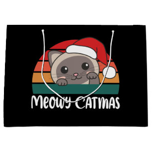 Merry Catmas Funny Cat Christmas Pun Large Gift Ba Bag