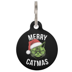 Merry Catmas Funny Cat Lovers Christmas Pet Tag