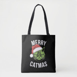 Merry Catmas Funny Cat Lovers Christmas  Tote Bag