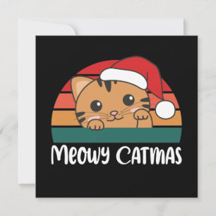 Merry Catmas Funny Chat Noël Pun Invitation