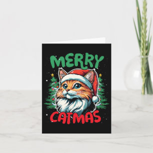 Merry Catmas Funny Christmas Duck Lover  Card