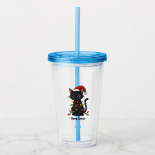 Merry Catmas Funny Christmas Feline Cat Lover Acrylic Tumbler