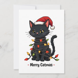 Merry Catmas Funny Christmas Feline Cat Lover Thank You Card