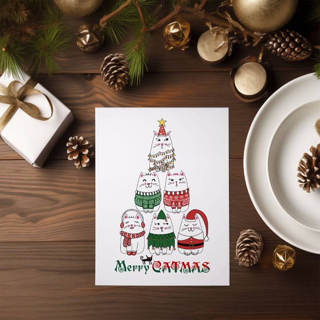 Merry Catmas Funny Christmas Kitten Tree Poster (Creator Uploaded)