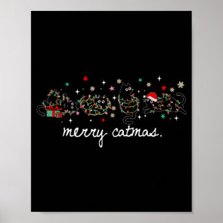 Merry Catmas Funny Christmas Meowy Cute Cats With Poster