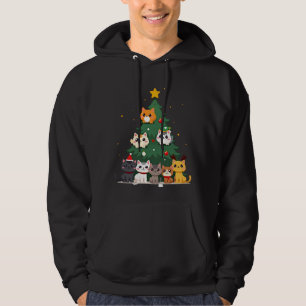 Merry Catmas Funny Christmas Tree, Cats Xmas Meow Hoodie