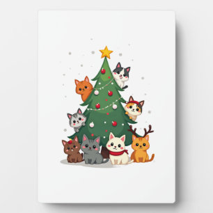 Merry Catmas Funny Christmas Tree, Cats Xmas Meow Plaque
