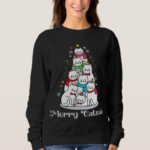 Merry Catmas Funny Cute Cats Lover Christmas Tree Sweatshirt