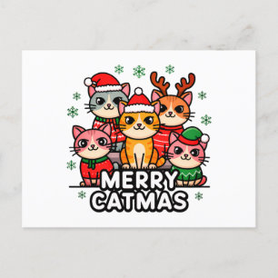 Merry Catmas Funny Holiday Postcard