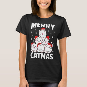 Merry Catmas Funny Pun Christmas Cat Lover Matchin T-Shirt