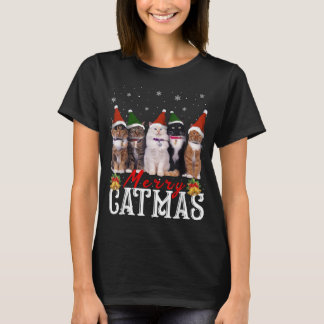 Merry Catmas Matching Family Cat Lover Xmas T-Shirt