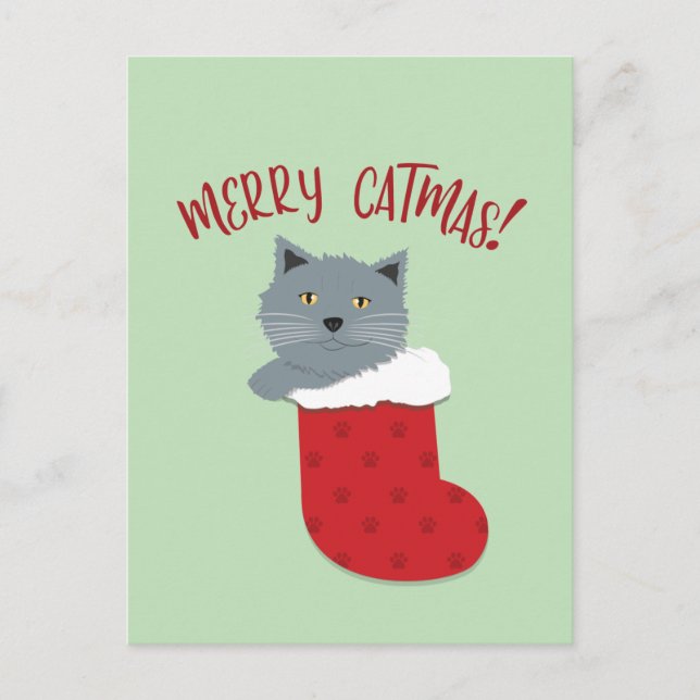 Merry Catmas Postcard (Front)