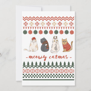 Merry Catmas Ugly Sweater Christmas Holiday Card
