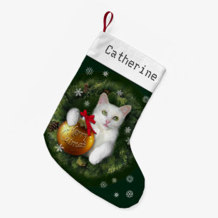 Merry Catmas with (or without) your Name Small Christmas Stocking