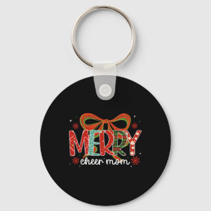 Merry Cheer Mom Christmas Cheerleader Mom Xmas Coq Keychain