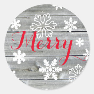 Merry Cheer Old Wood - Circle Sticker
