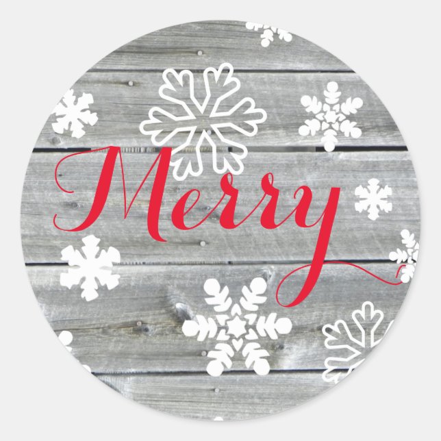 Merry Cheer Old Wood - Circle Sticker (Front)