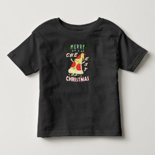 Merry Cheesy Christmas Xmas Santa Pizza Christmas Toddler T-shirt
