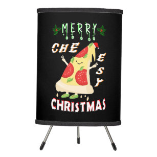 Merry Cheesy Christmas Xmas Santa Pizza Christmas Tripod Lamp