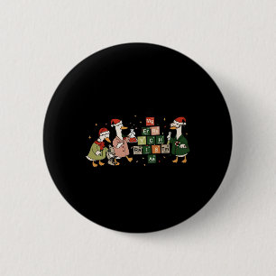 Merry Chemistmas Goose Chemistry Christmas Science 2 Inch Round Button