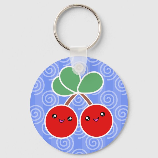 Merry Cherries Kawaii Keychain (Front)