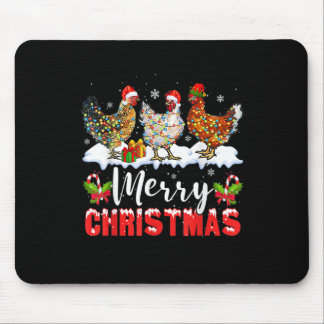 Merry Chickenmas Chicken Christmas Tree Funny Xmas Mouse Pad