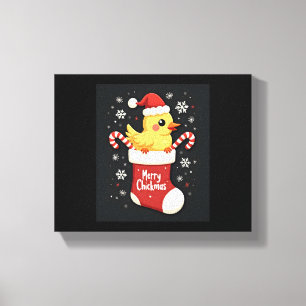 Merry Chickmas Chicken Canvas Print